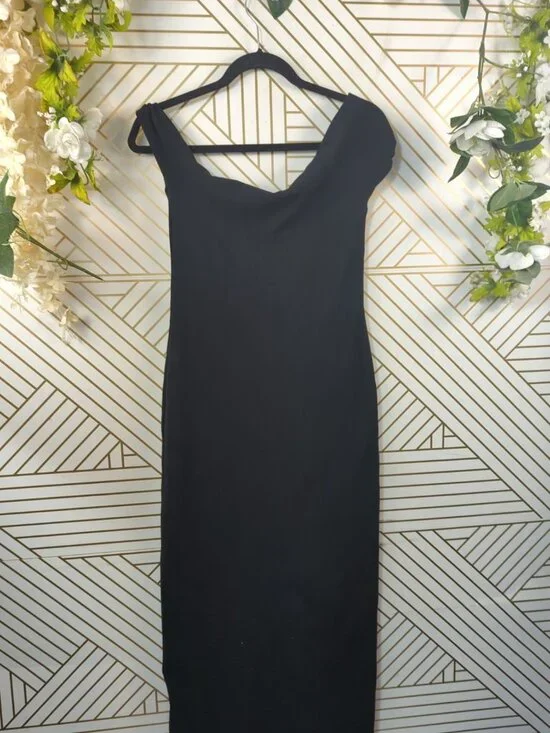 Third Form Women's intertwined Off-Shoulder Dress Black Thick Ribb Size US 6 NEW - Picture 3 of 9